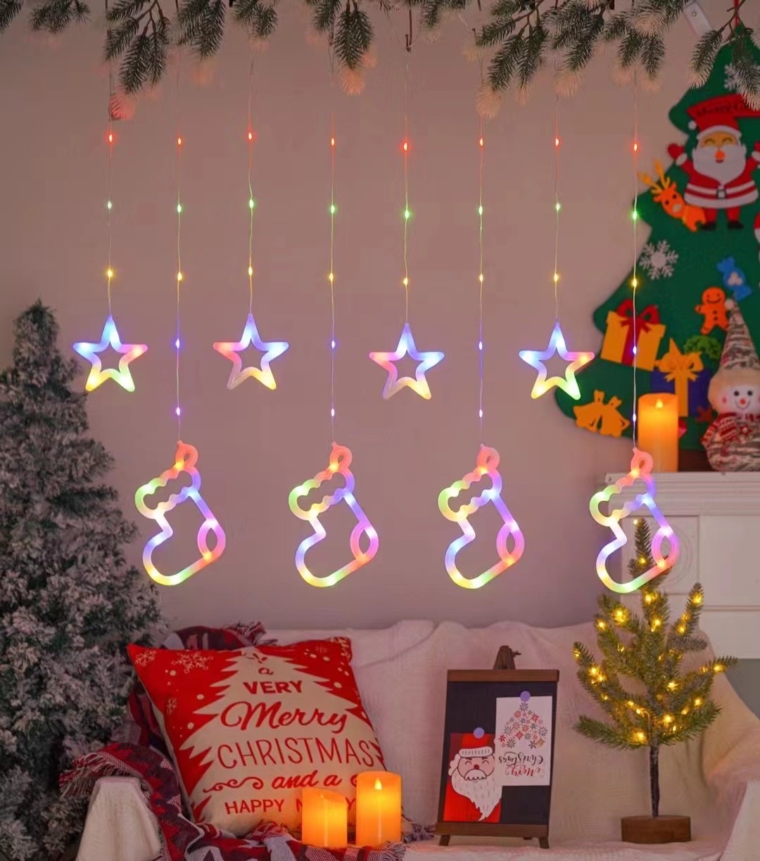 室内彩灯照明灯串 多种造型装饰 夜晚炫彩照明装饰 美观耐用环保灯串 室内窗帘搭配led灯串详情图2