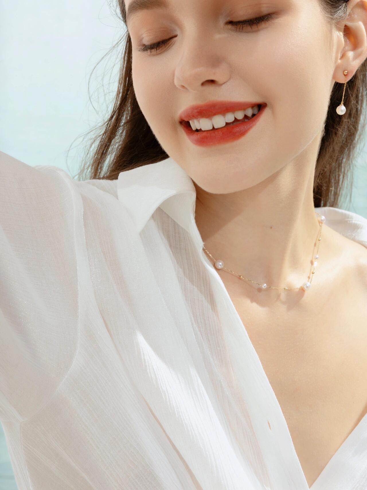 天然淡水珍珠串珠满天星项链女款2024新款爆款轻奢小众纯银颈链女项链详情1