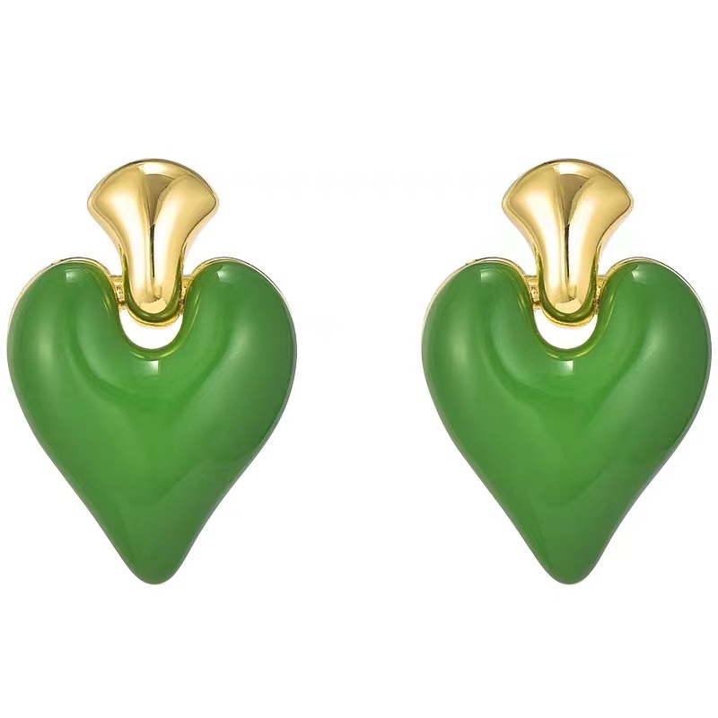 精致桃心珐琅釉耳饰 简约时尚女士首饰礼物新款饰品饰品细节图