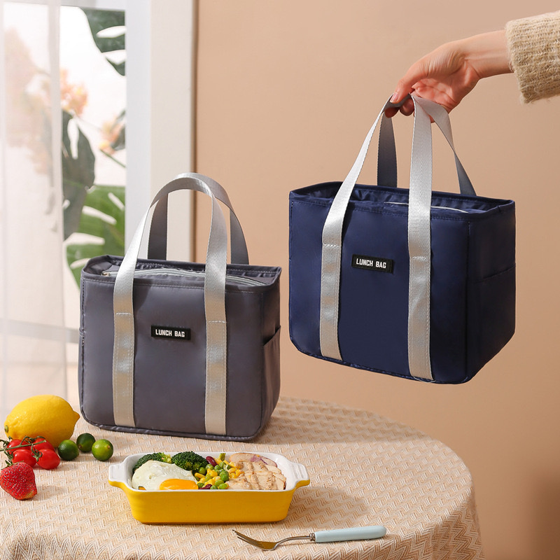 Lunch box, hand-held insulated bag, waterproof small meal bag for office workers and students, thick aluminum foil bento bag with large rice bag Specification image