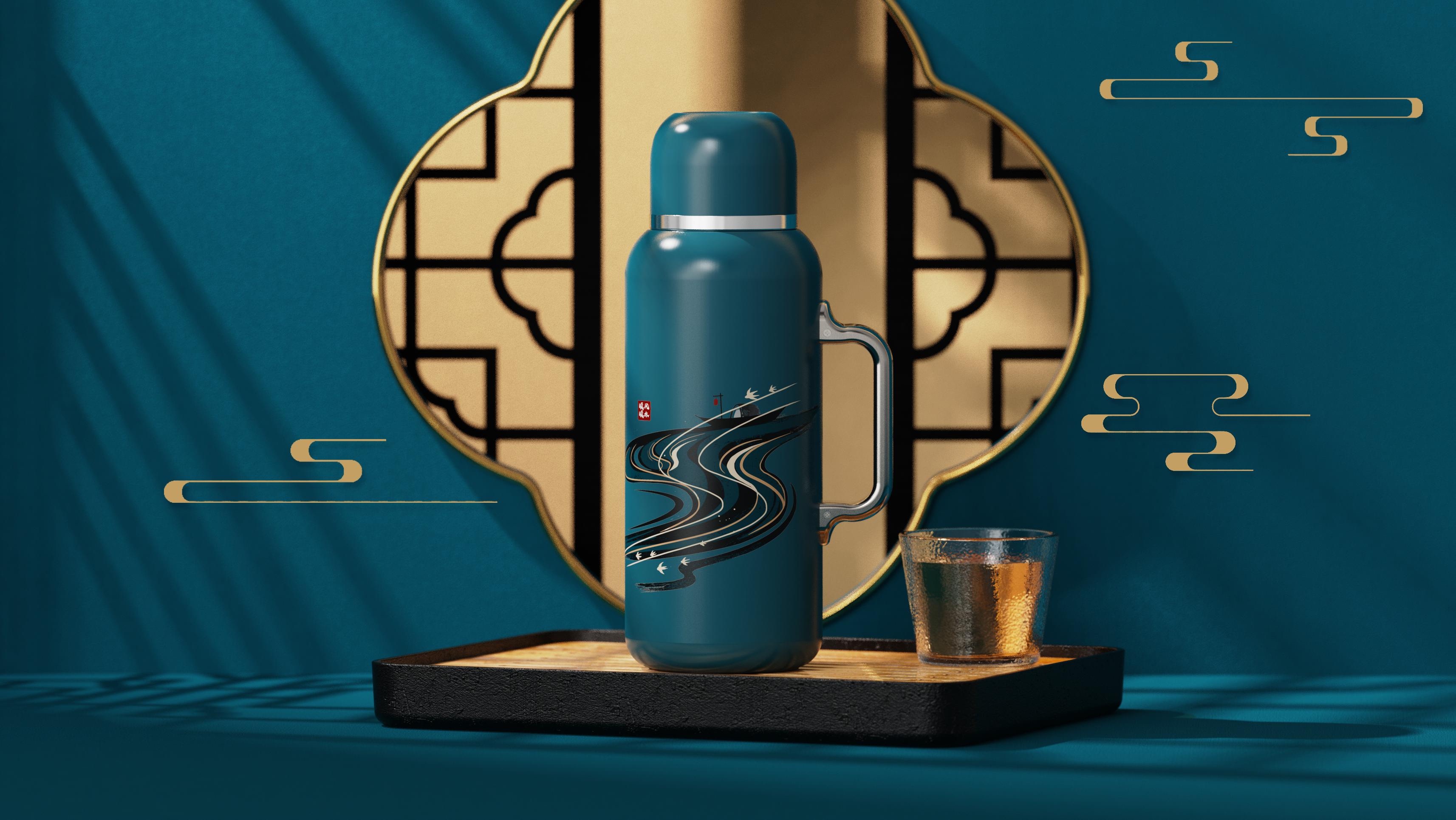 The New Chuanjia Kettle Temperature Display Hot Kettle Kettle Thermos Cup Integrated Design High-Grade Delicate Practical Specification drawing
