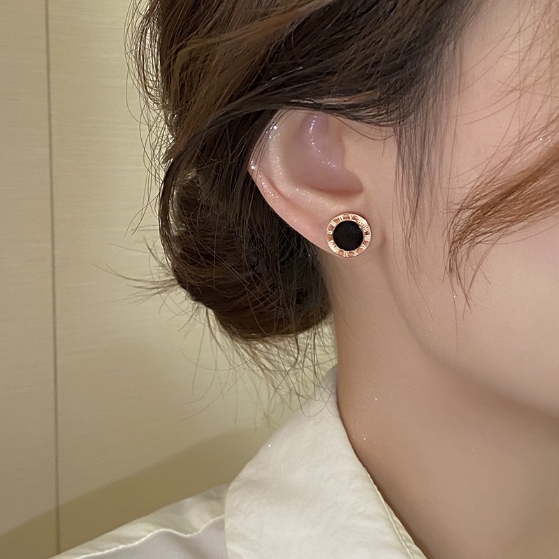 罗马数字钛钢耳钉气质轻奢小众高级感几何耳环2024年新款爆款耳饰详情图2