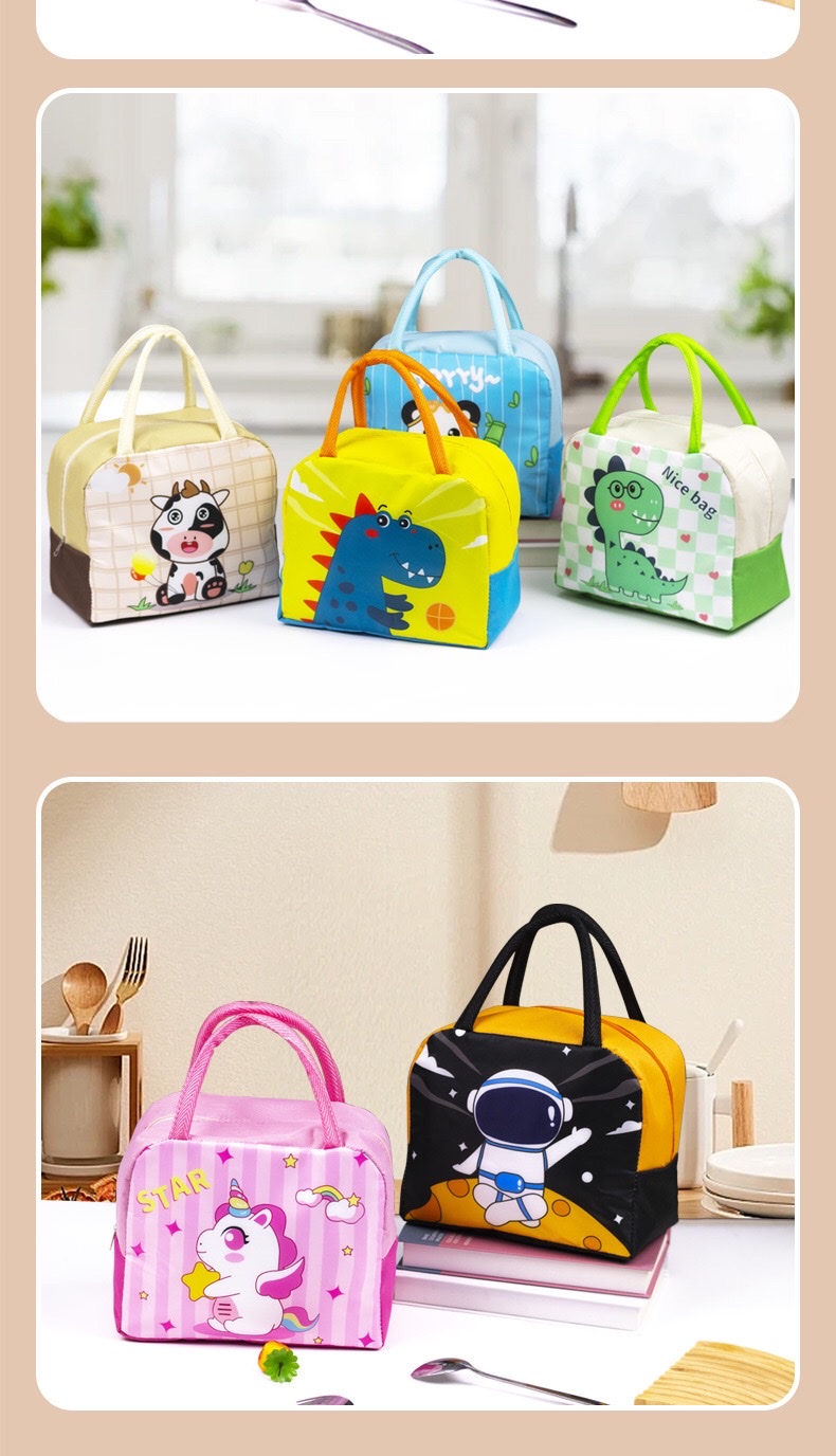 现货新款手提便当包卡通保温袋铝箔午餐包学生便当袋保温饭盒袋详情图6