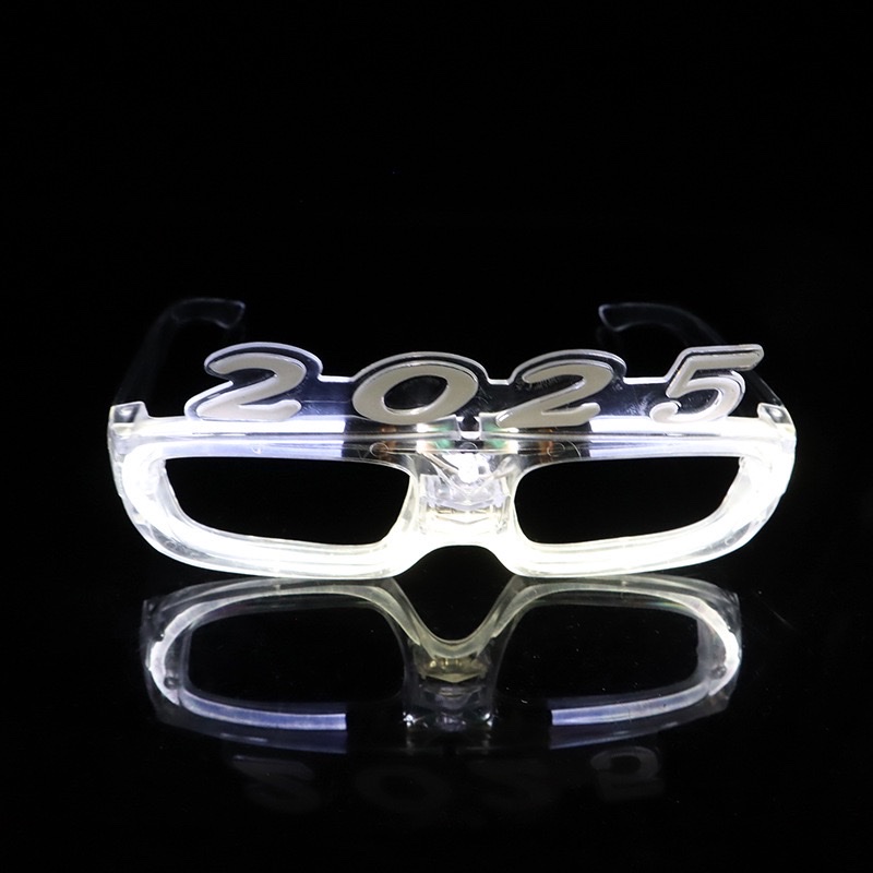 LED发光数字2025方框冷光眼镜  闪光2025冷光眼镜 跨年晚会眼镜 