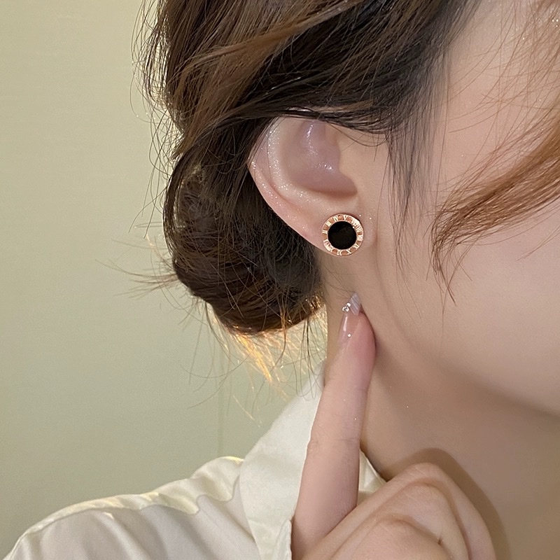 罗马数字钛钢耳钉气质轻奢小众高级感几何耳环2024年新款爆款耳饰详情图3