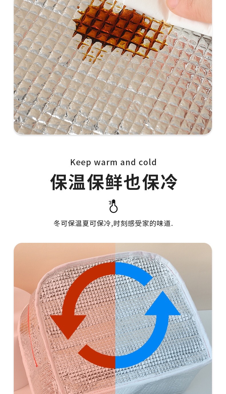 现货新款手提便当包卡通保温袋铝箔午餐包学生便当袋保温饭盒袋详情图1