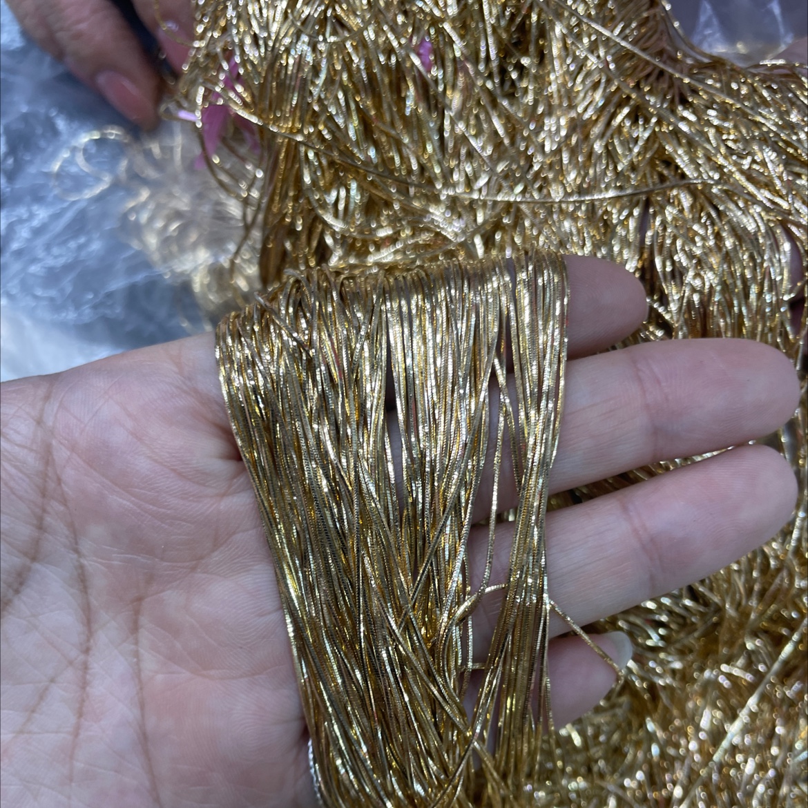 DIY Sp125-4 8DC Serpentine Chain with Floral gold thread Tassels details Picture