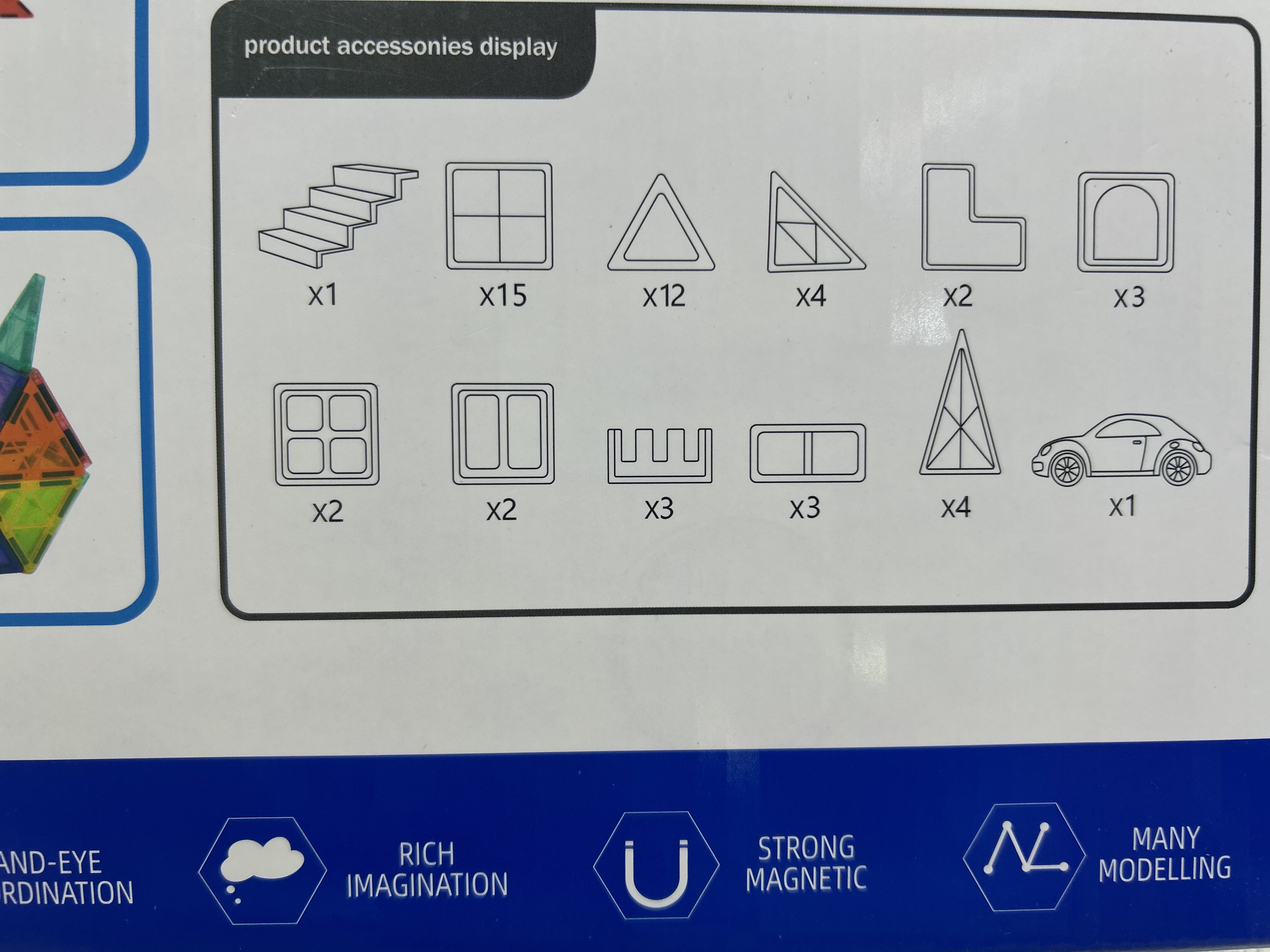 港博欧美风格儿童磁力片 积木磁力片创意拼搭玩具 安全无毒磁力片益智启蒙教育玩具产品图