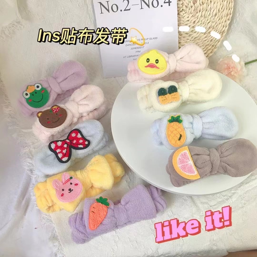 发带洗脸发带头巾欧美发带卡通可爱小人印花洗脸发带