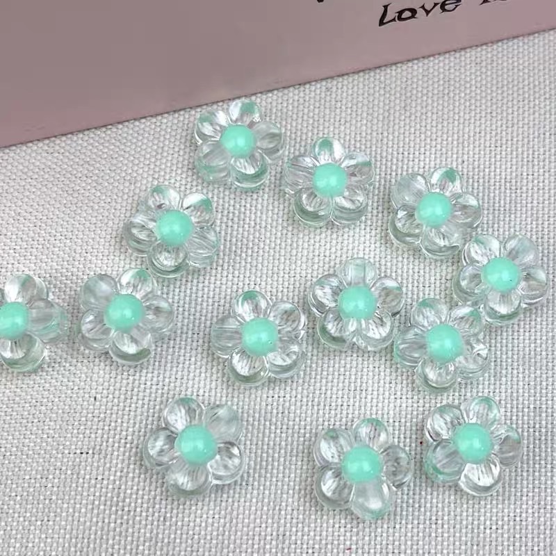 10mm内彩透明梅花花朵diy儿童手工串珠编织手链珠子珠中珠散珠子详情图3