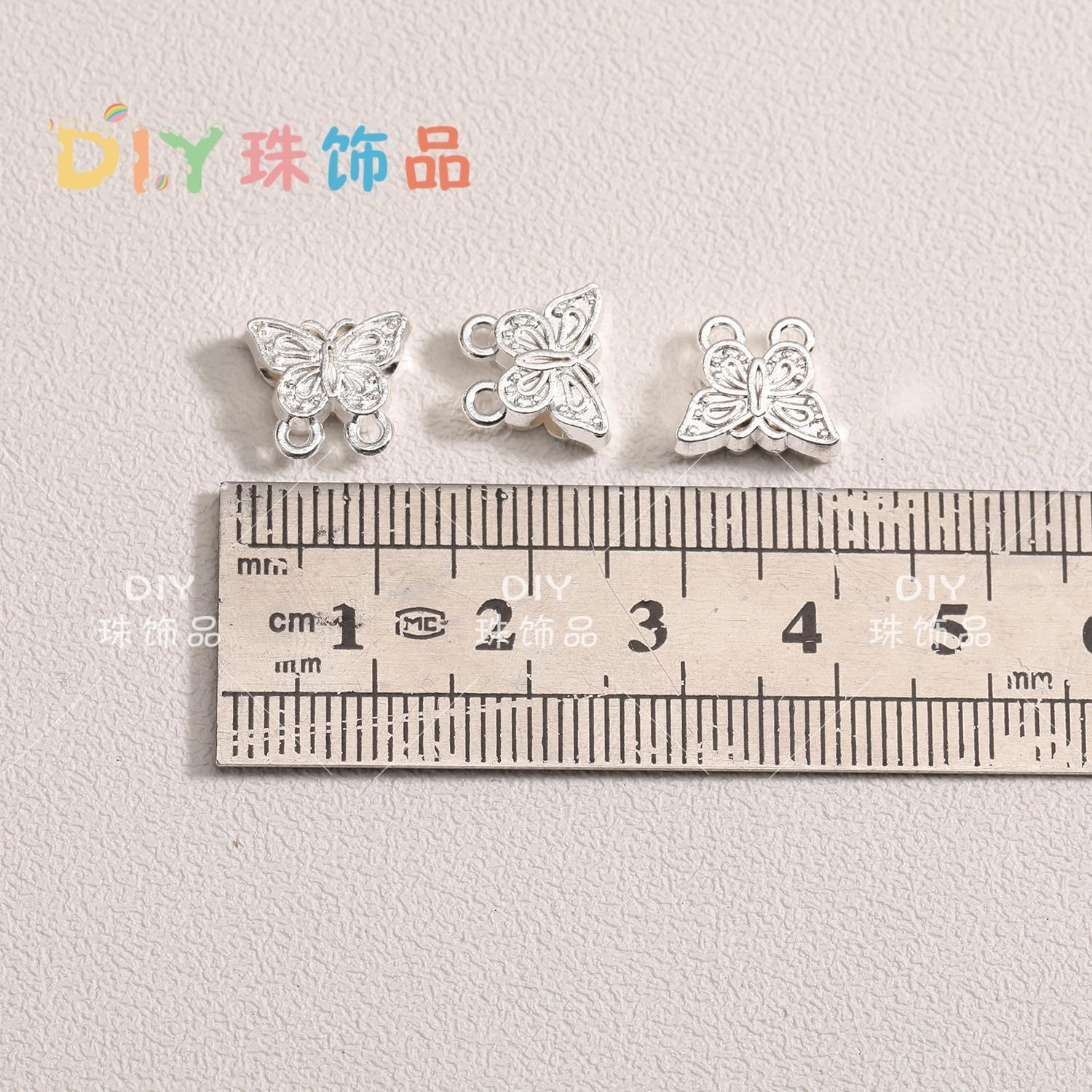 Alloy butterfly three-way double-hanging, ancient-style tassel beads and spacers, diy jewelry accessories, necklaces, bracelets, earrings, material jewelry accessories Specification image
