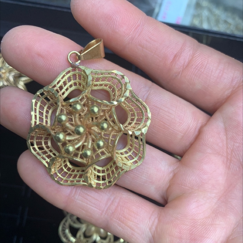 吊坠铜色批花工艺时尚diy饰品配件饰品配件中东风潮品好货树脂配件diy饰品配件铜五金配件挂件详情图2
