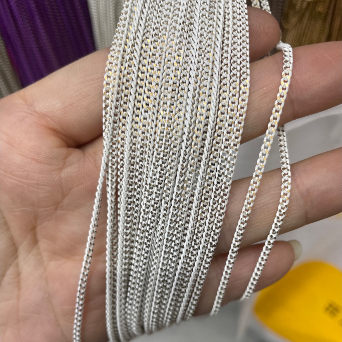 铜链彩链160SF彩链 DIY 流苏 耳环古风链 彩色 铜链条 细节图