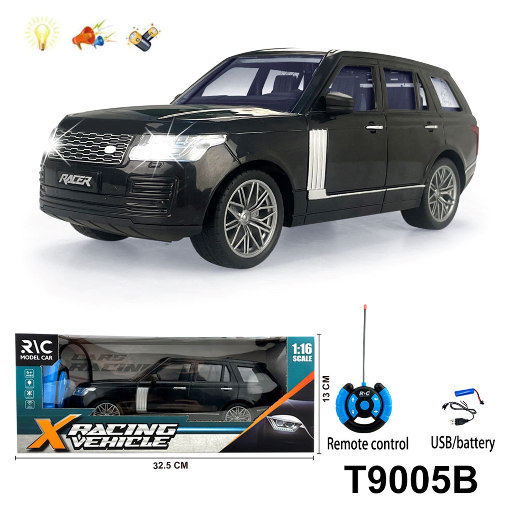 遥控四通车 带灯 充电 2色混装 遥控玩具 透明车窗