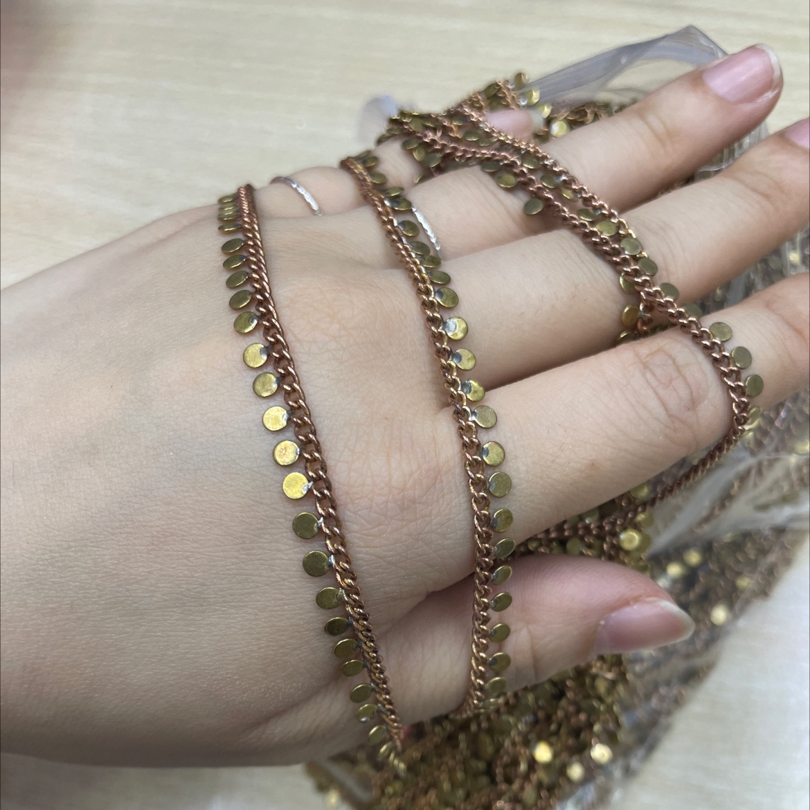 180S圆片 手工链 头饰古风DIY DIY
圆片手工链DIY细节图