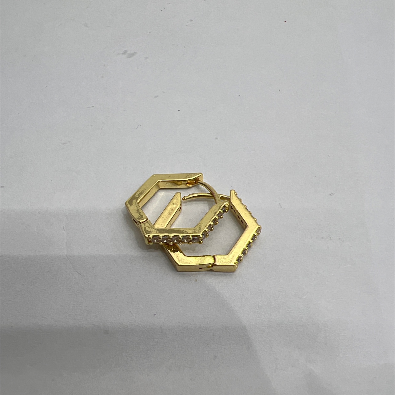 一对多边形锆石耳扣11饰品耳饰锆石耳环