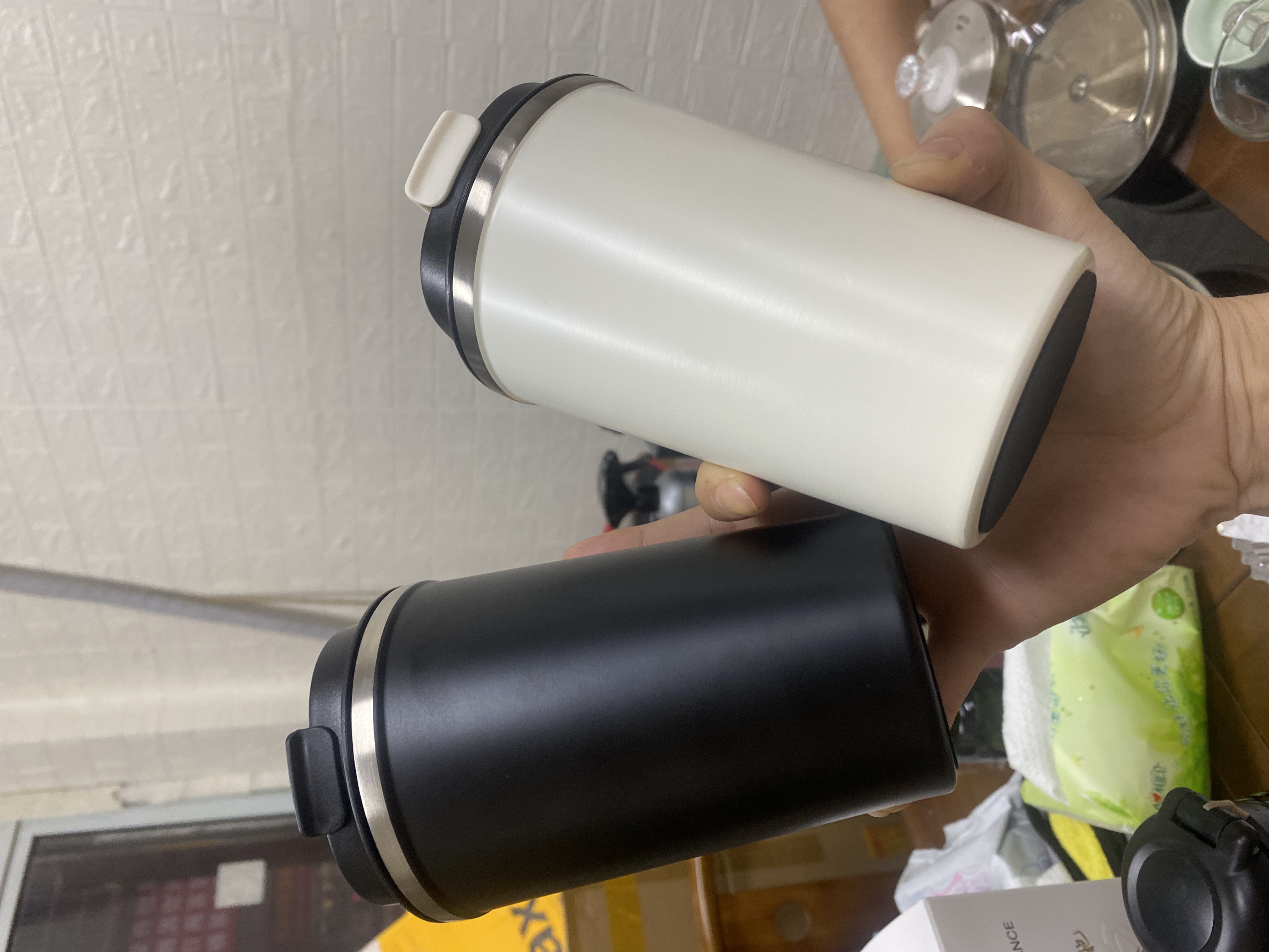 铃兰七号保温杯陶瓷内胆咖啡杯内喷陶瓷水杯不锈钢杯子白底实物图