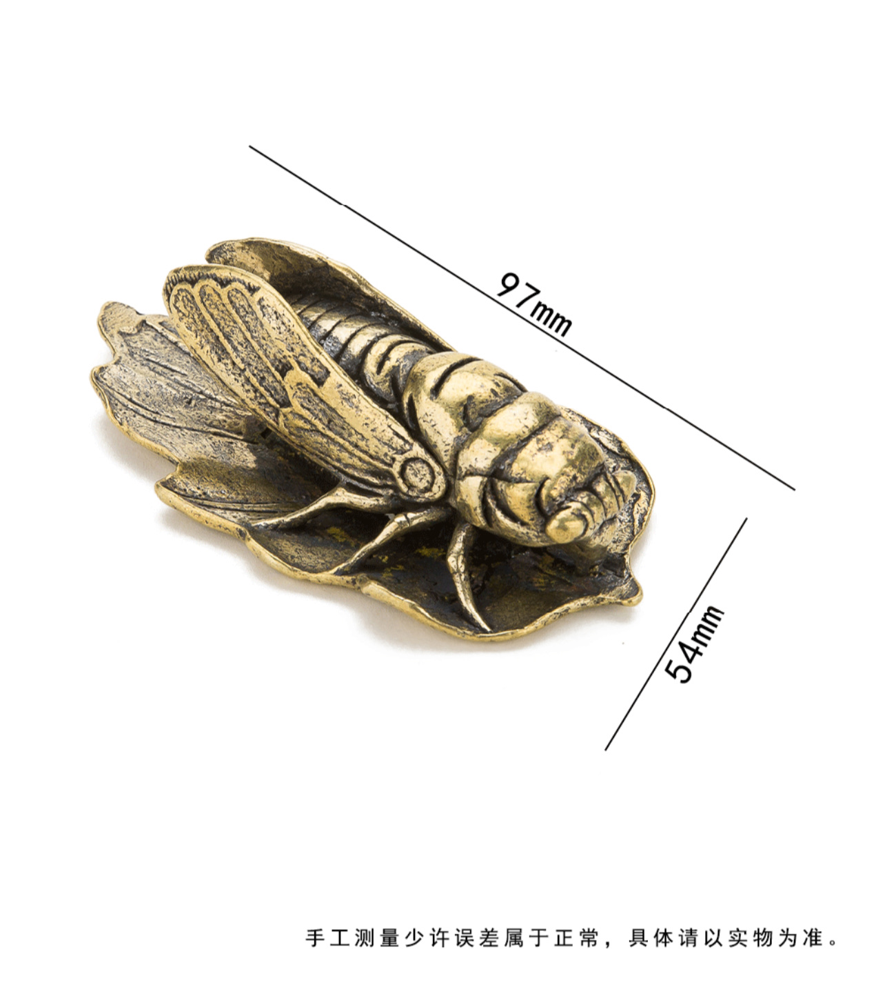 黄铜一鸣惊人摆件复古创意金蝉镇纸手把件办公室桌面装饰工艺品 详情图8