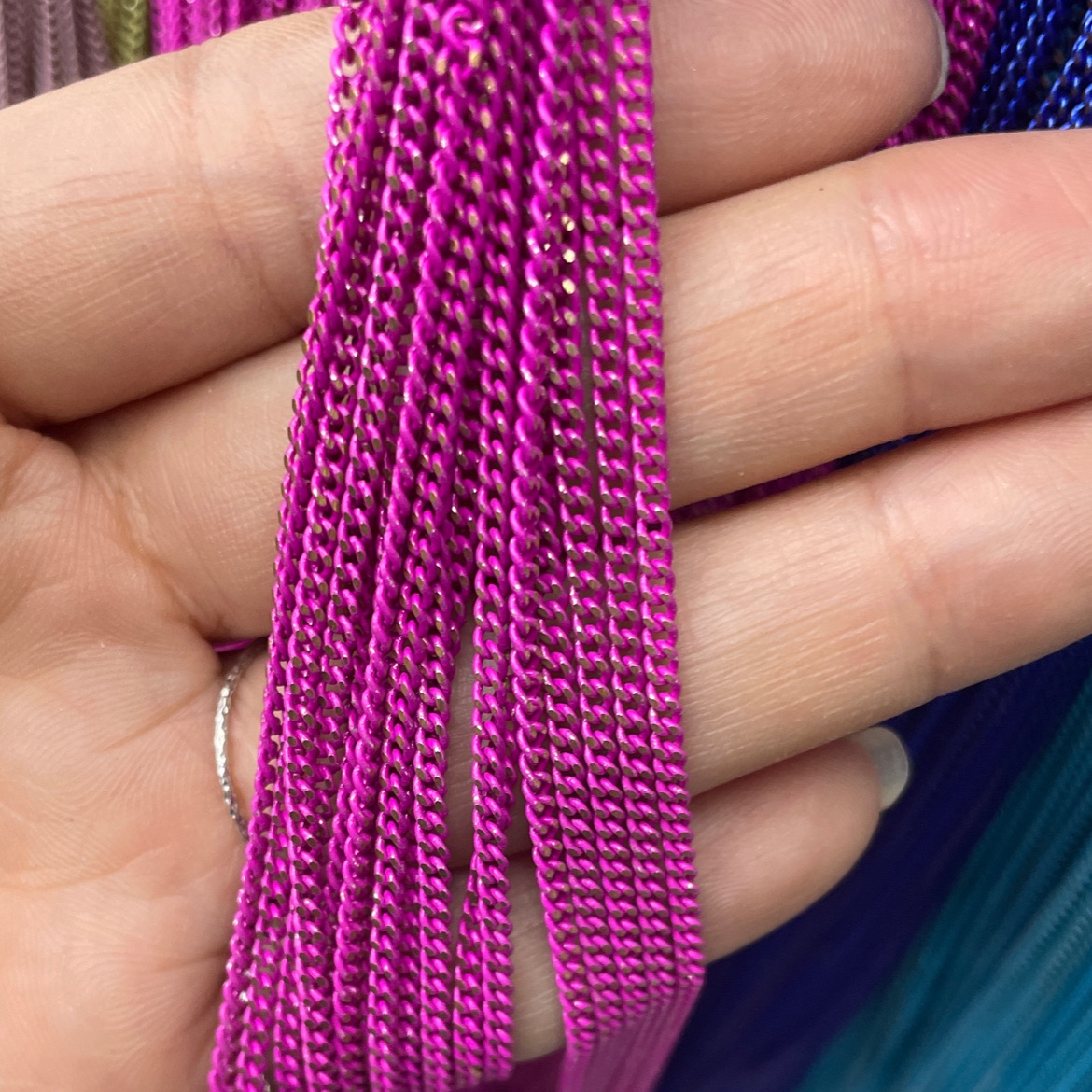 铜链彩链160SF彩链 DIY 流苏 耳环古风链 彩色 铜链条 产品图