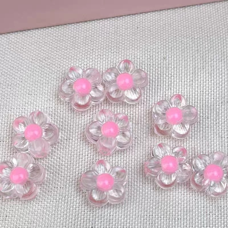 10mm内彩透明梅花花朵diy儿童手工串珠编织手链珠子珠中珠散珠子详情图7