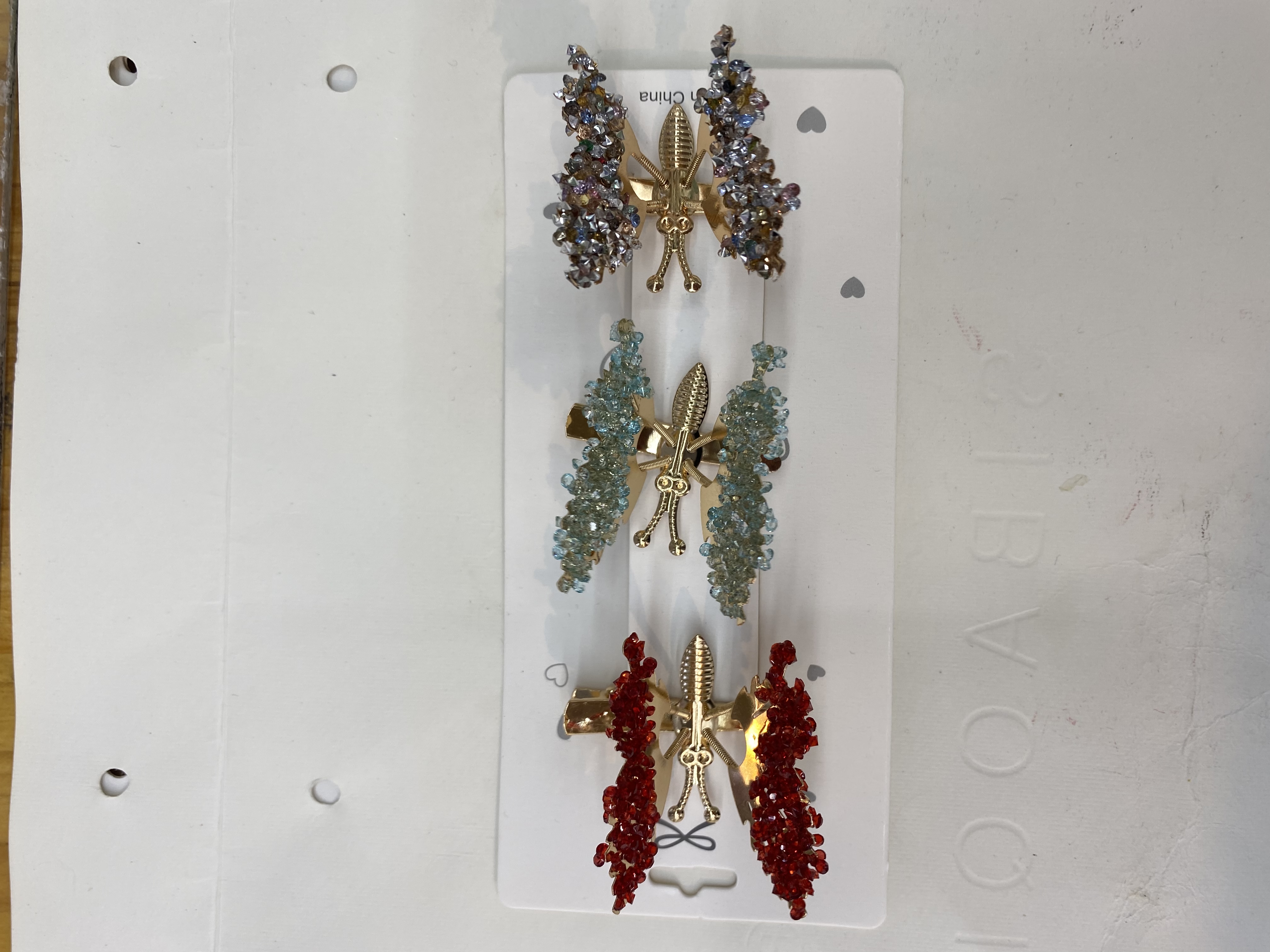 Hairpin Butterfly Metal Head Clip Female Fish Mouth Clip Crystal Diamond Hairpin Clip Hairpin Hair Accessories Specification drawing