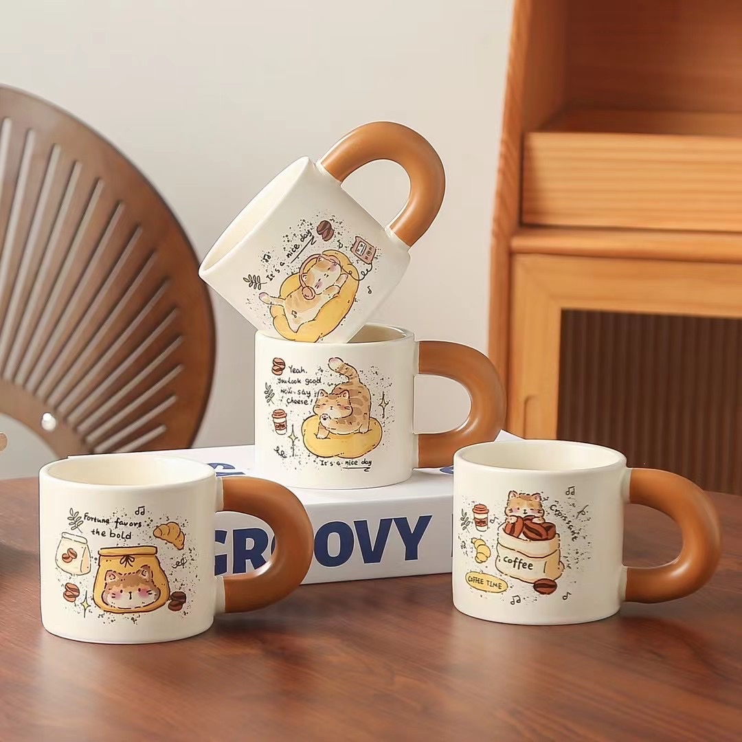陶瓷杯马克杯精致瓷器 优雅茶杯咖啡杯创意陶瓷水杯马克杯定制logo女结婚庆礼品家用伴手礼回随手做活动陶瓷卡通礼物详情图3