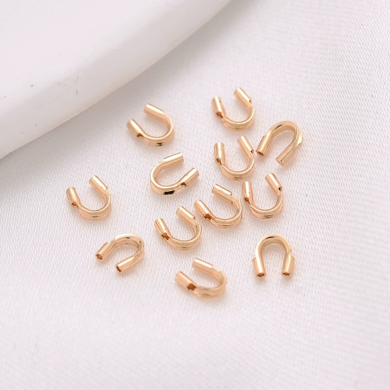 kc gold/white k horseshoe buckle, U-shaped buckle, diy handmade jewelry accessory materials, steel wire, fishing line, U-shaped wire protection buckle, end buckle Item Picture