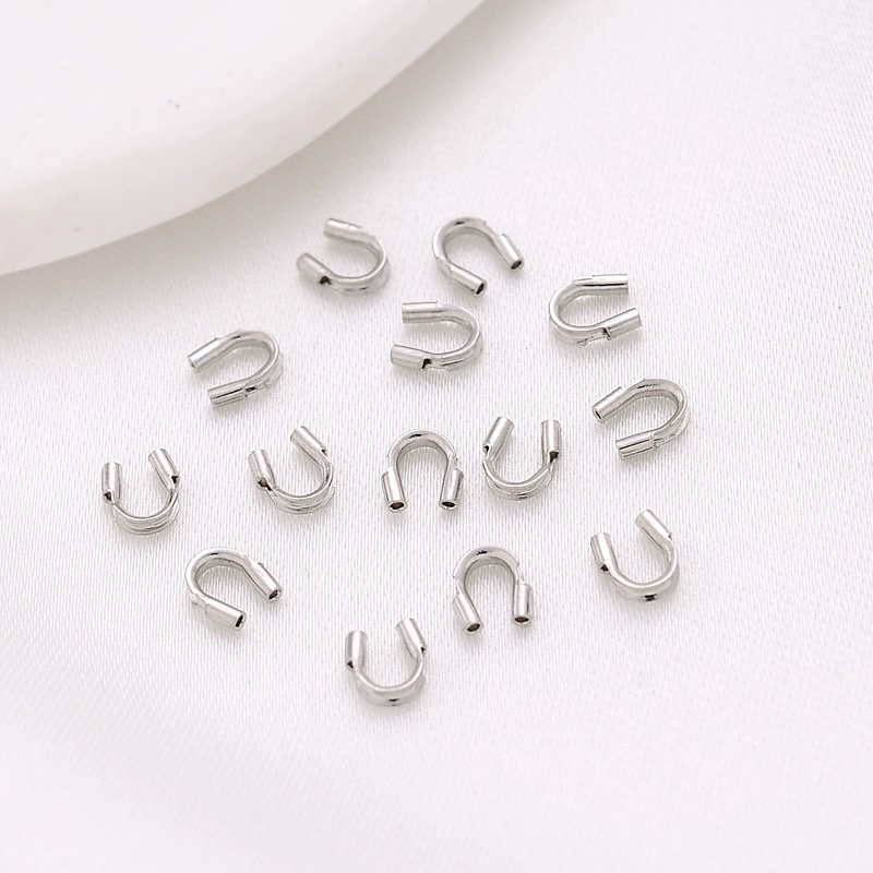 kc gold/white k horseshoe buckle, U-shaped buckle, diy handmade jewelry accessory materials, steel wire, fishing line, U-shaped wire protection buckle, end buckle details Picture