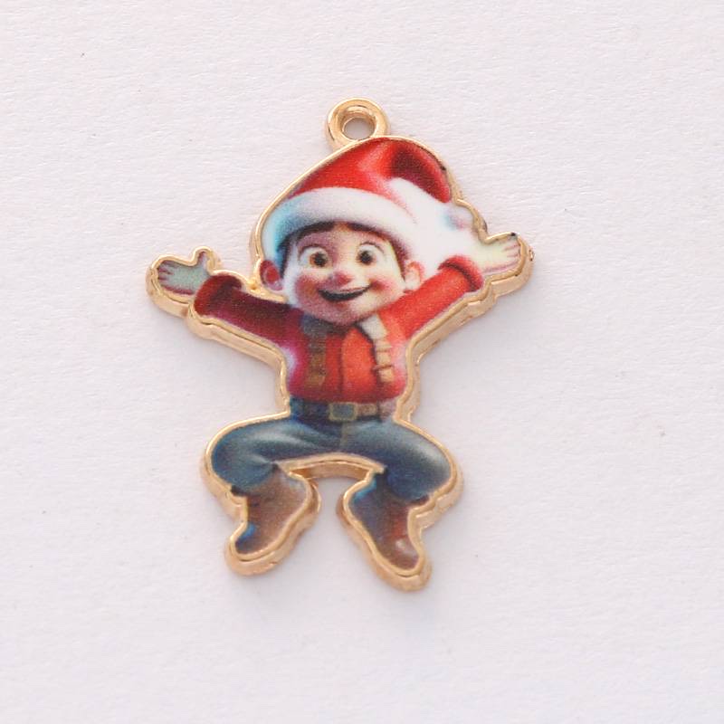 Hot-selling cute cartoon children's Christmas decorations, Christmas gifts, zinc alloy interesting pendants and decorative pendants detail image 7