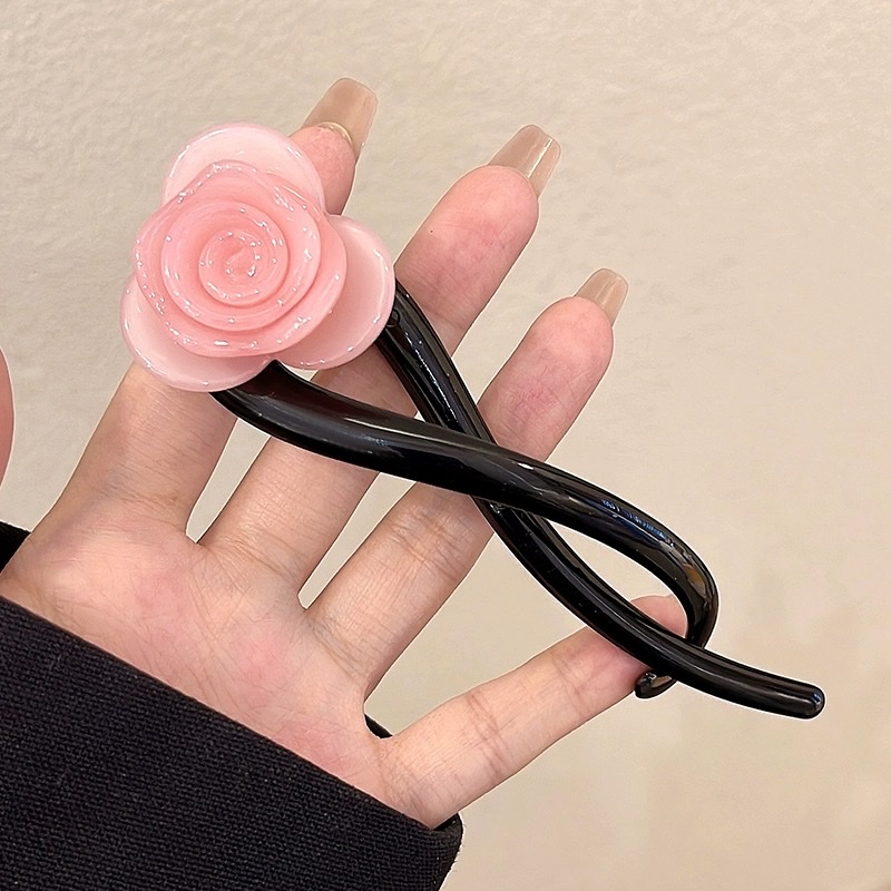 发簪双插/假发/珍珠头箍/发圈/发簪u形夹白底实物图