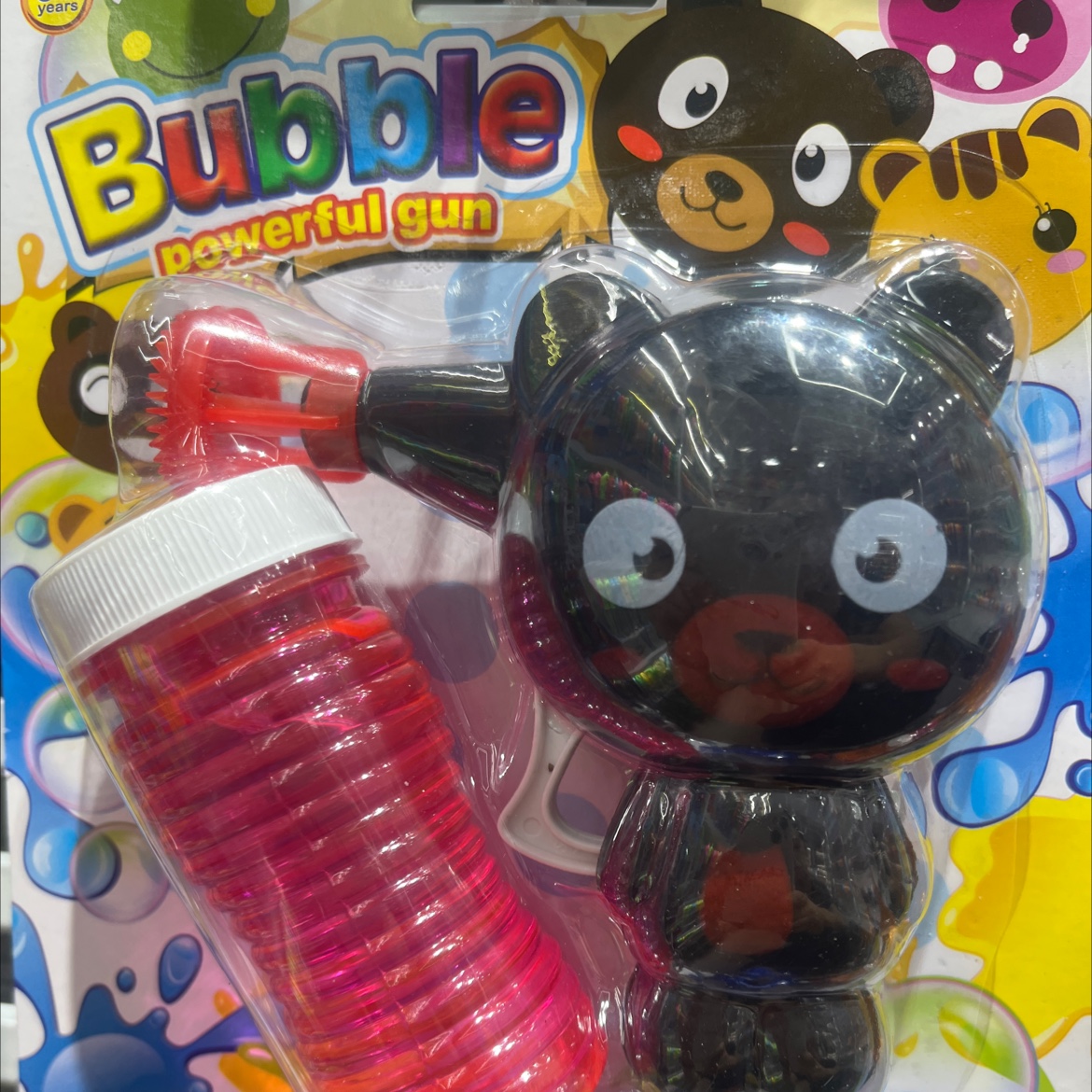 五款可爱呆萌的动物造型惯性泡泡枪、吸卡包装、不需要电池、经久耐用、款式多变泡泡机细节图