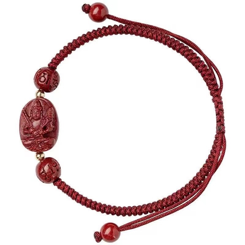 朱砂本命年编织手链生肖本命佛红绳手串情侣饰品公司礼品直播货源 手链白底实物图