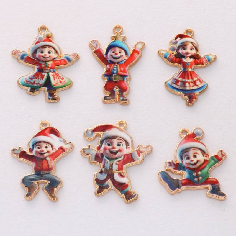 Hot-selling cute cartoon children's Christmas decorations, Christmas gifts, zinc alloy interesting pendants and decorative pendants detail image 1
