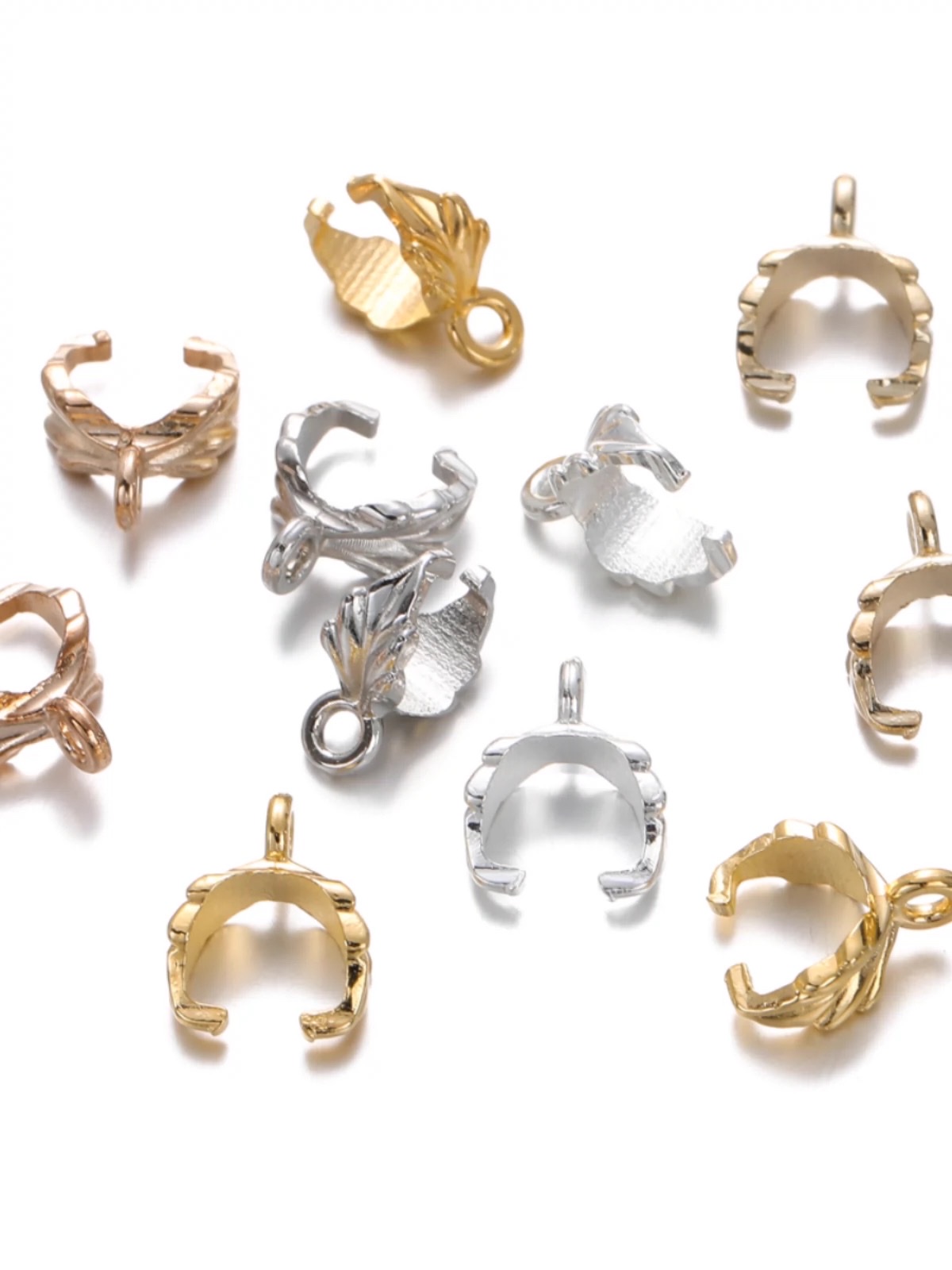 Alloy leaf-shaped clips, buckles, sunflower seed buckles, diy handmade bracelets, pendants, basic accessory materials for necklaces