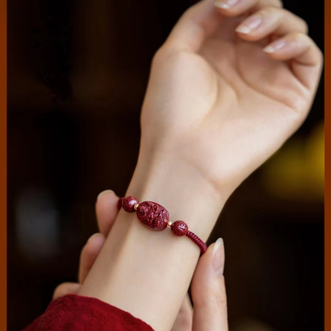 朱砂本命年编织手链生肖本命佛红绳手串情侣饰品公司礼品直播货源 手链详情图2