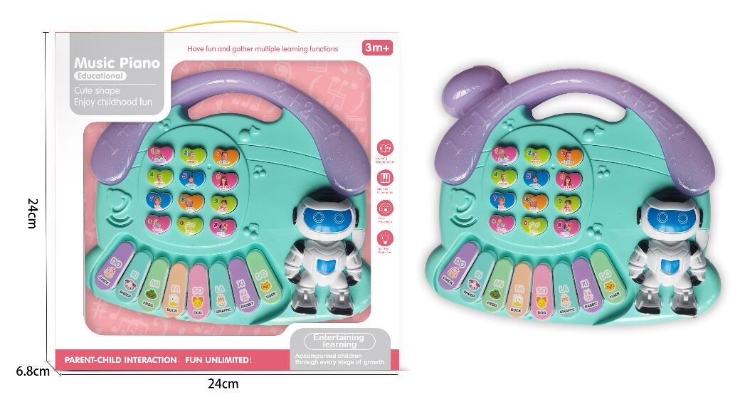 儿童益智灯光音乐兔子琴，益智卡通婴儿琴，带灯光音乐，过家家玩具详情图4