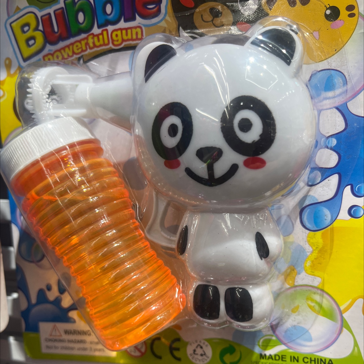 五款可爱呆萌的动物造型惯性泡泡枪、吸卡包装、不需要电池、经久耐用、款式多变泡泡机详情图5