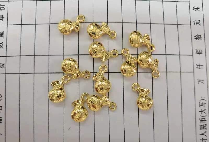 diy accessories, K gold oil drip mini money bag, wealth bag, car earrings, keychain accessories