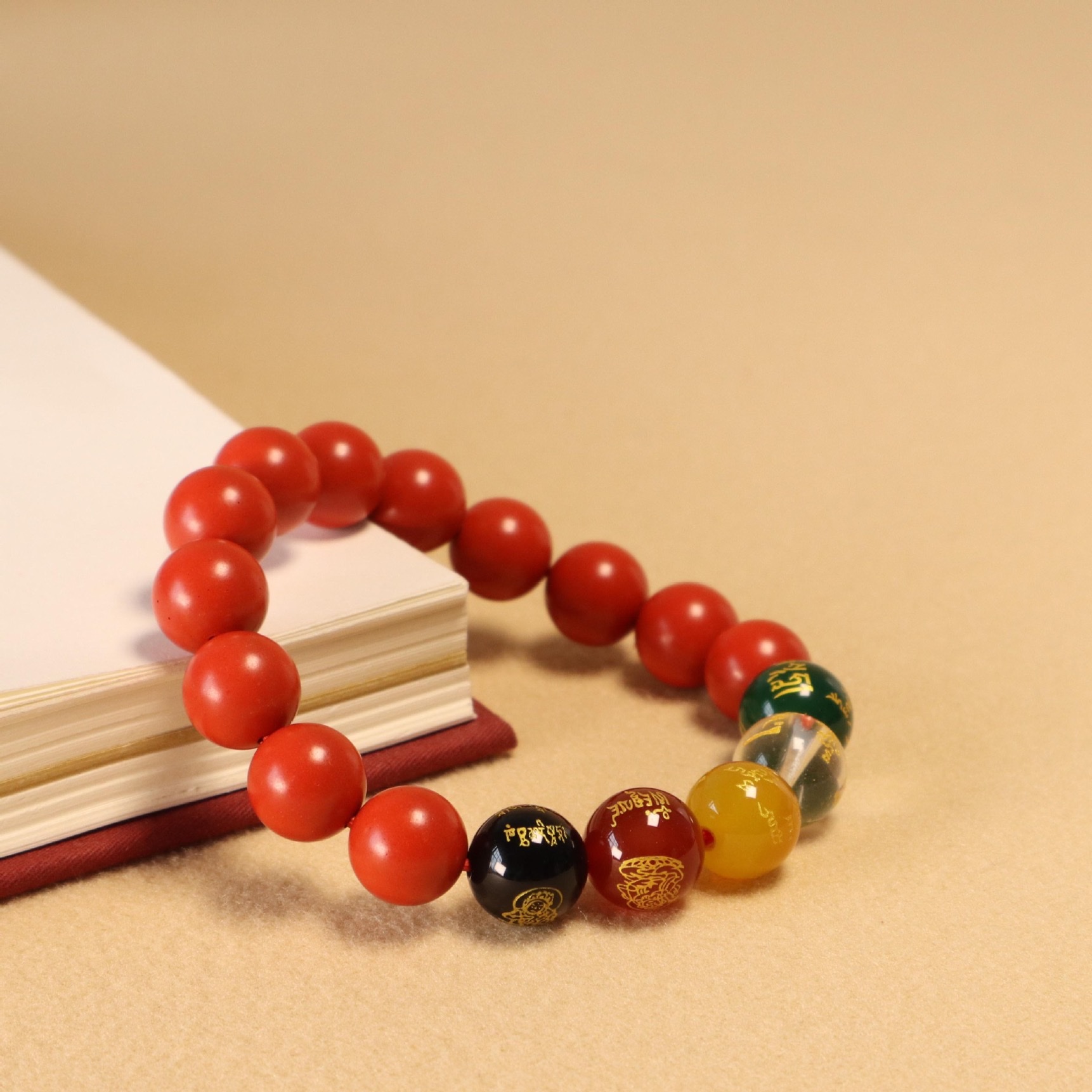 朱砂五路财神紫金砂手串红砂手链情侣本命年公司伴手礼品批发详情图9
