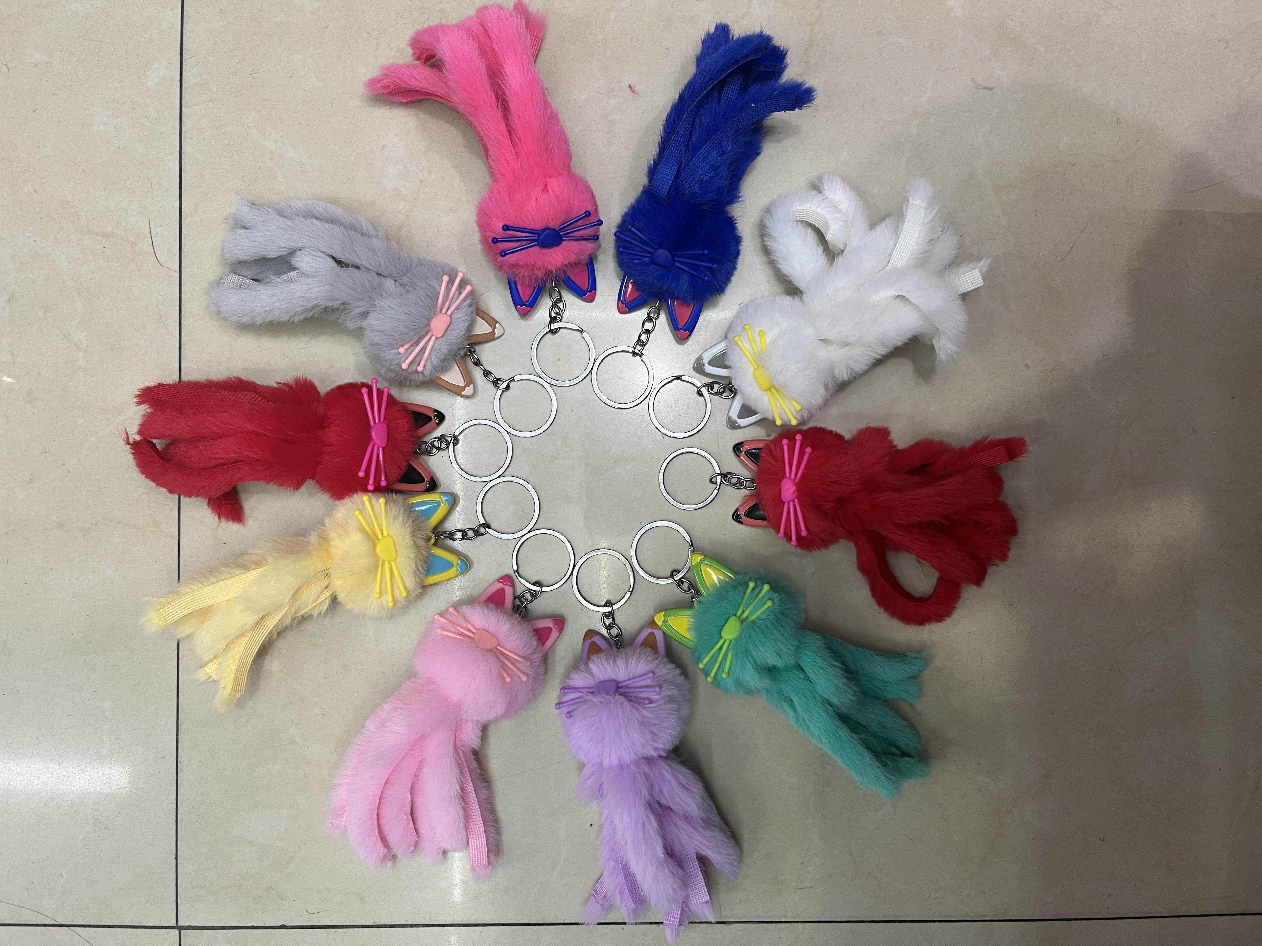 钥匙扣钥匙扣挂件毛绒挂件卡通挂件DIY包包挂件猫咪钥匙扣毛绒钥匙扣详情图11