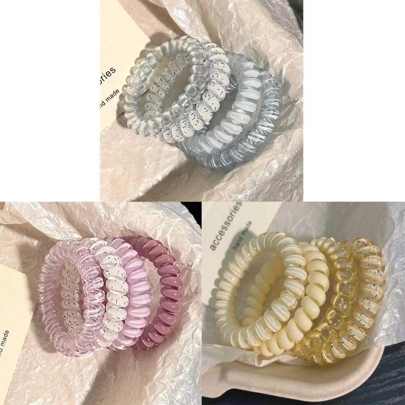 High Quality Grape Yaye Polka Point Telephone Line Hair Circle Summer Fresh All Tie Hair Rope Durable Hair Rope Hair Accessories
