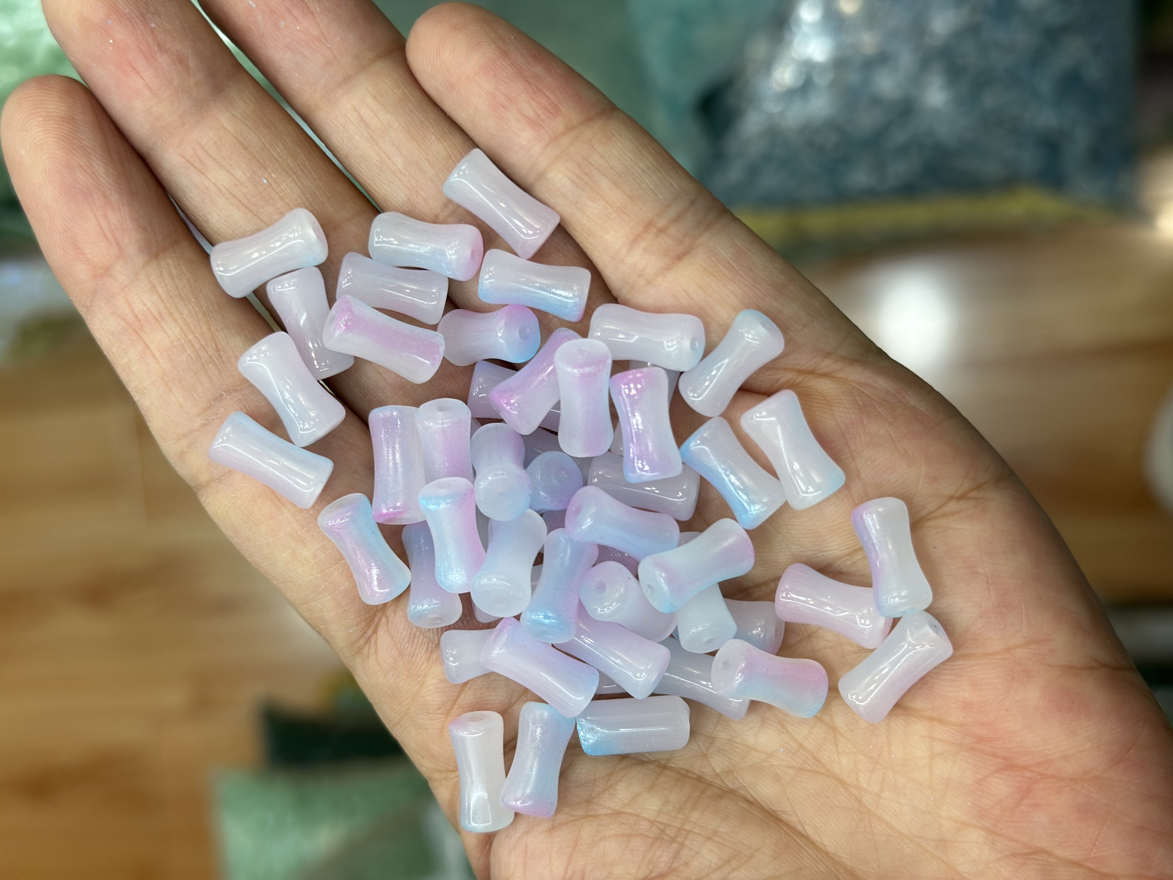 6x12mm仿玉琉璃散珠DIY手作饰品手链竹节管珠厂家串珠批发饰品配件