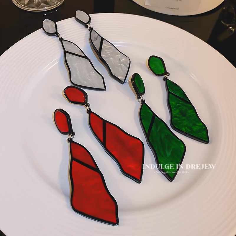 耳环夸张长款亚克力耳环夏季新款图