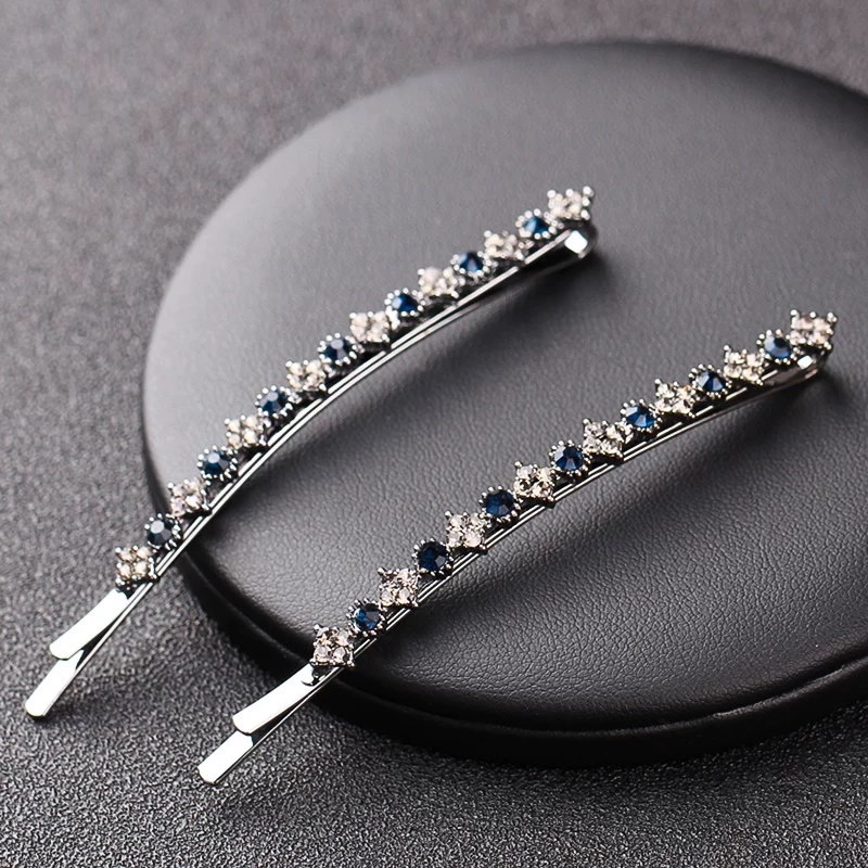 边夹水钻妈妈大发卡侧边发夹一字夹大号简约镶钻卡子女碎发刘海夹详情图5