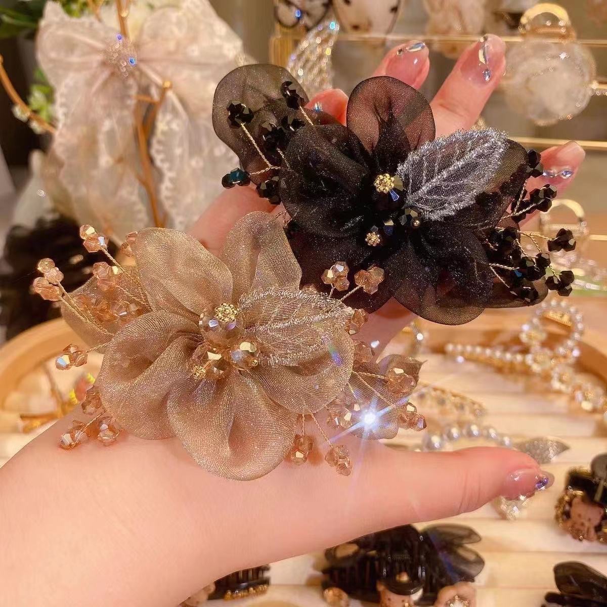 In the height of summer, Star Sea Flower hair band, light luxury fabric sunflower hair accessory, hair tie, hair tie, rubber band, large intestine hair band