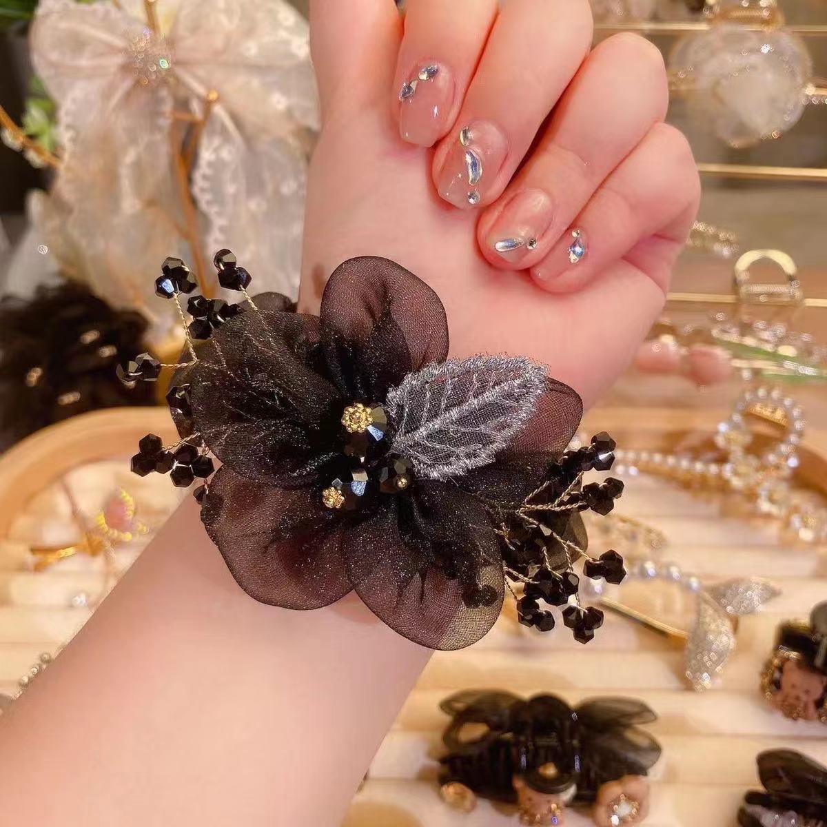 In the height of summer, Star Sea Flower hair band, light luxury fabric sunflower hair accessory, hair tie, hair tie, rubber band, large intestine hair band Specification image