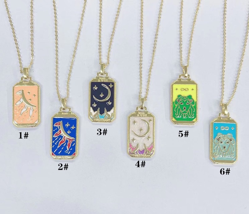 跨境贸易电商热卖款、网络供货款。合金滴油吊牌项链厂家直销！饰品详情图2