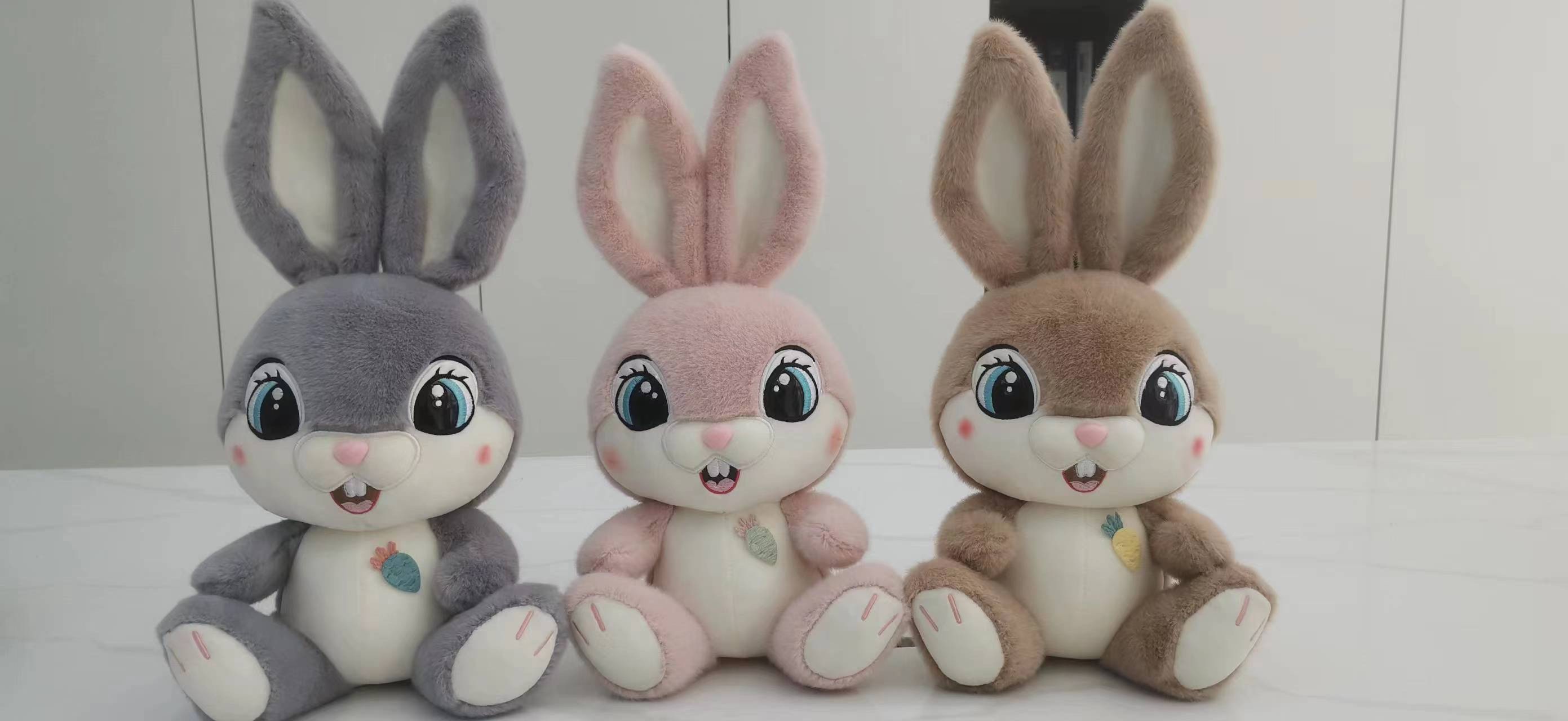 Carrot, little rabbit, sweet rabbit, wholesale of big eyes, cute plush toys, pp toys, beautiful baby toys