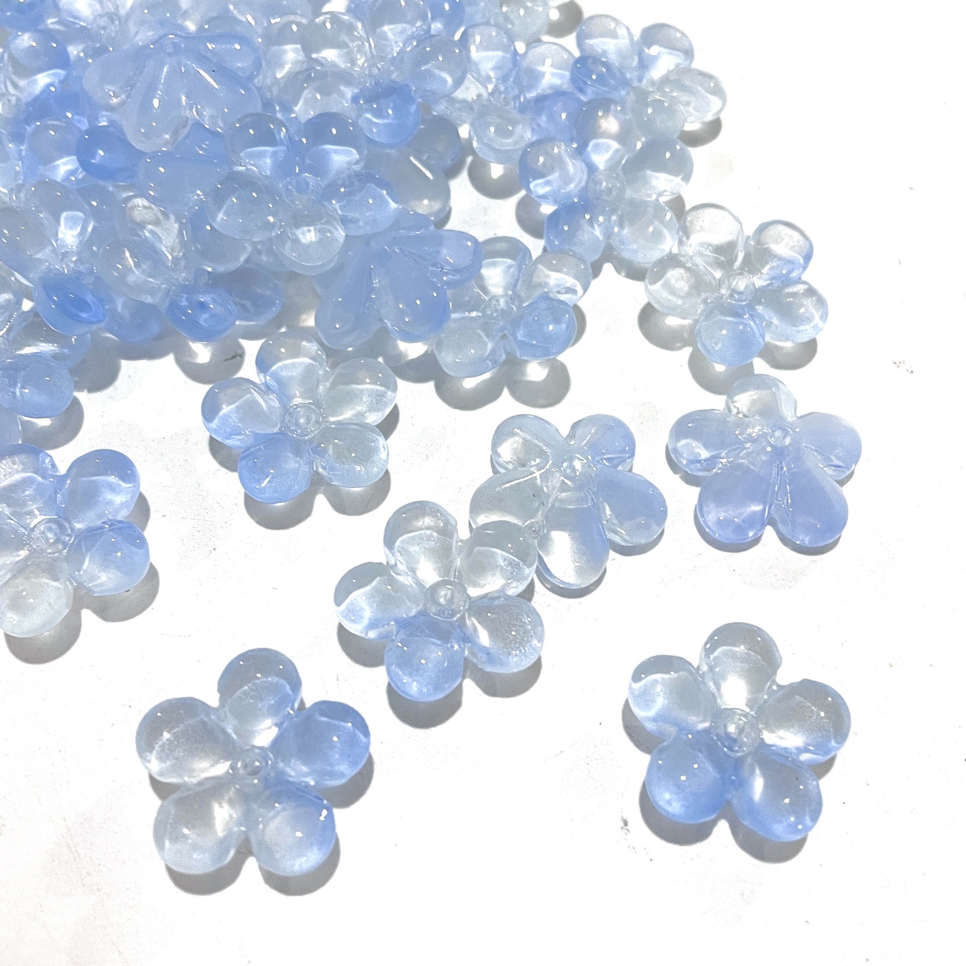 琉璃22mm一整朵花DIY手工琉璃花瓣发簪材料花朵托花蕾心白底实物图