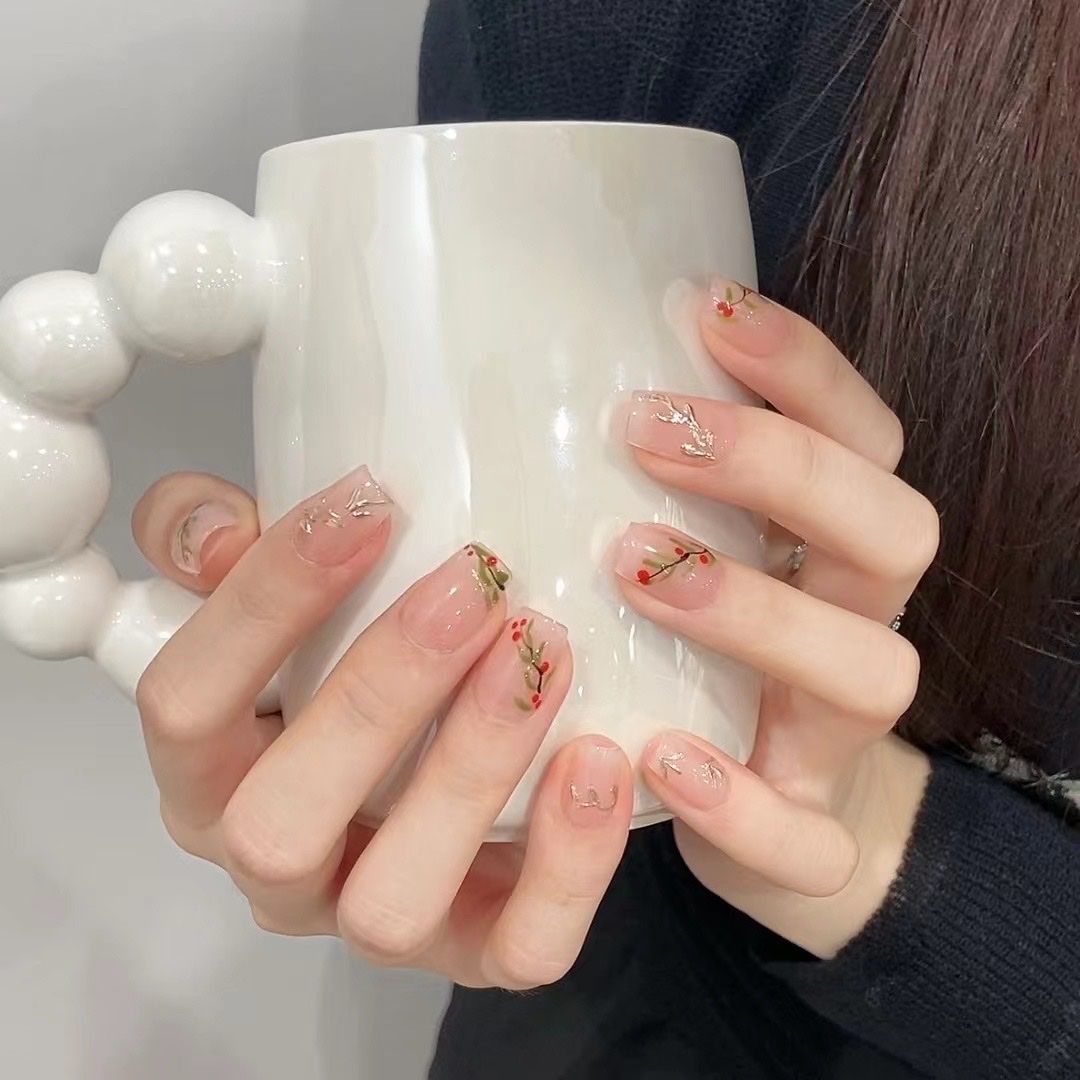 树脂双蝶美甲配件 美甲钻饰品 穿戴甲美甲链条 树脂钻饰品 闪耀指尖 美甲装饰新款穿戴甲